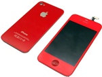 iPhone 4 Full LCD Digitizer Back Housing Red Conversion Kit GSM