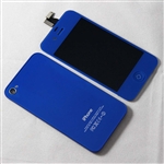 iPhone 4 Full LCD Digitizer Back Housing Dark Blue Conversion Kit GSM